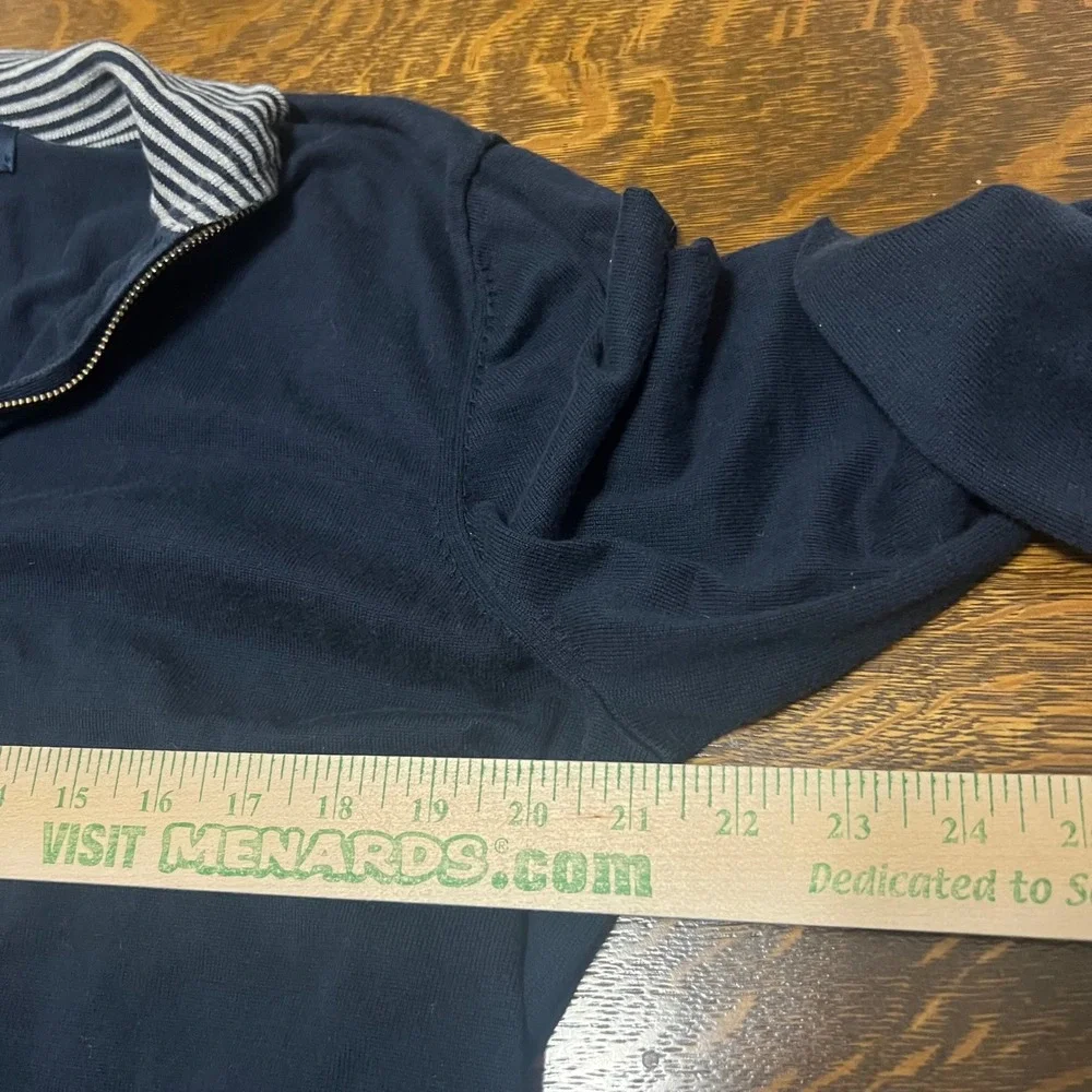 Brooks Brothers Quarter Zip Sweater Mens Large Navy Blue Supima Cotton